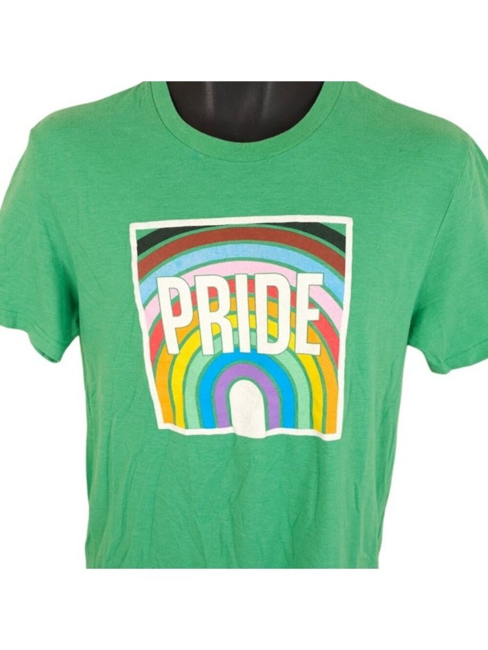 Pride T Shirt Mens Size Small Green Rainbow Bank Of The West LGBTQIA+
